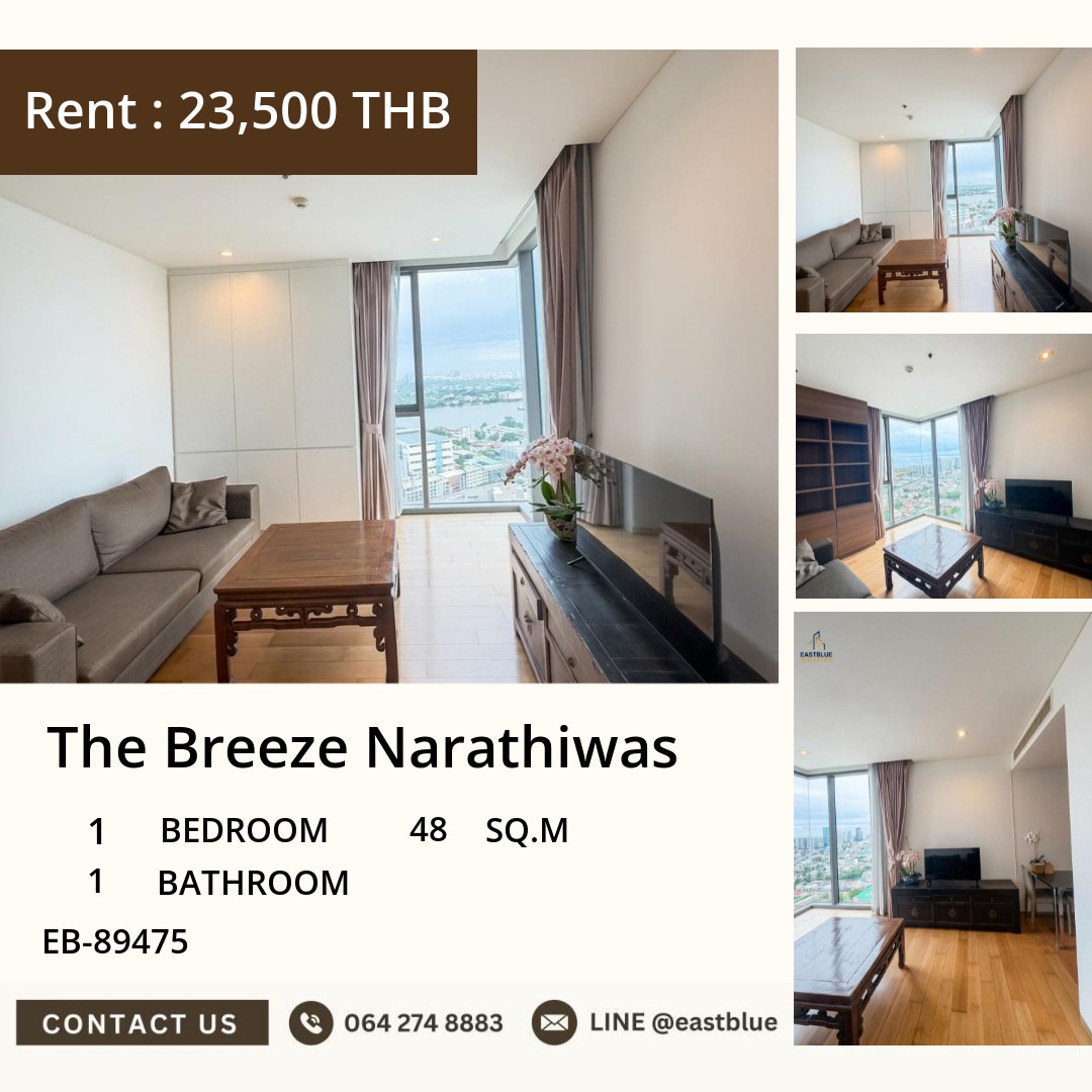 The Breeze Narathiwas 48 sqm for Rent at 23,500 THB 🌬️ The Breeze Narathiwas 48 sqm for Rent at 23,500 THB 🌬️
