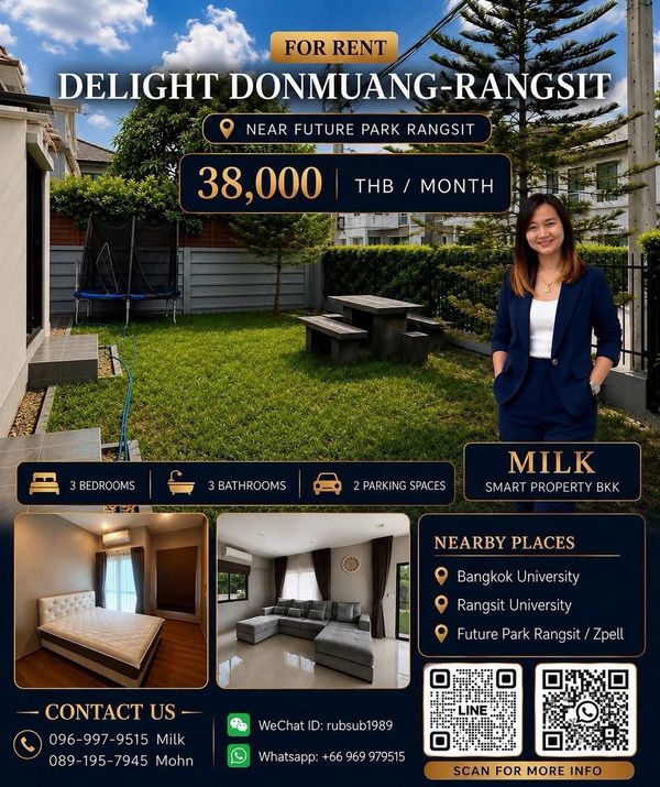 Delight Donmueng-Rangsit Project , 📍Near Rangsit University, 📍Near Donmueang Airport Fully furnished
