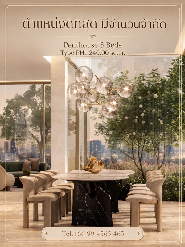 ❖ Spacious Penthouse in Efficient location ❖ Brand New Condo in the Heart of Sathon, Near BTS Saint Louis only 80 m.! | 5 mins to Park Silom, 14 mins to One Bangkok