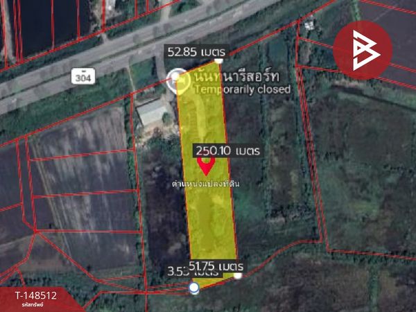 Land for sale with buildings, area 7 rai 40 square wah, Ratchasat, Chachoengsao, with resort business.