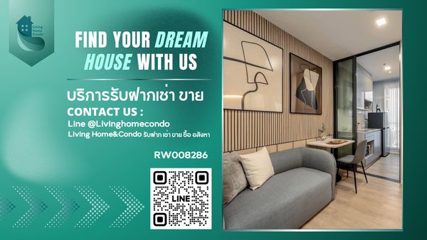 Condo for rent: Modiz Rhyme Ramkhamhaeng, fully furnished, Modern Living style, modern design, near MRT Ramkhamhaeng -RW008286