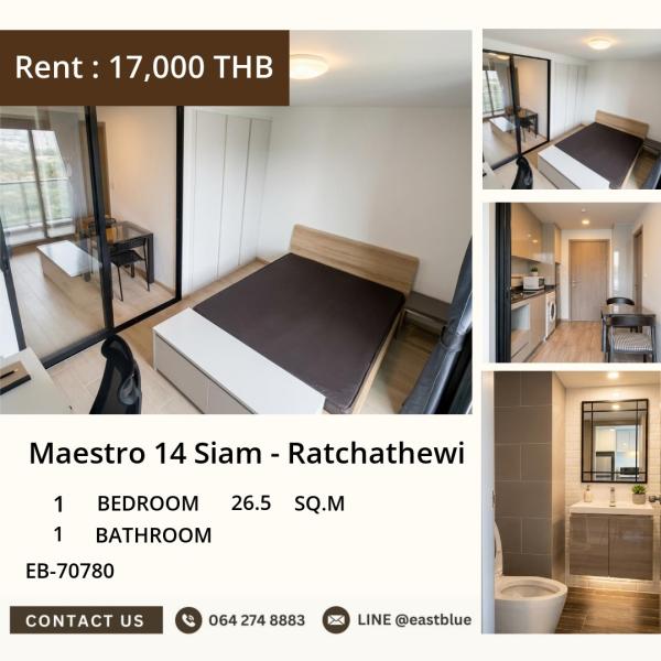 05/10/2026, ⭐ Upbeat Life in the Heart of Ratchathewi! 🏙️
1-Bed Condo at Maestro 14 - 26.5 sq.m. for 17,000 THB 0642748883