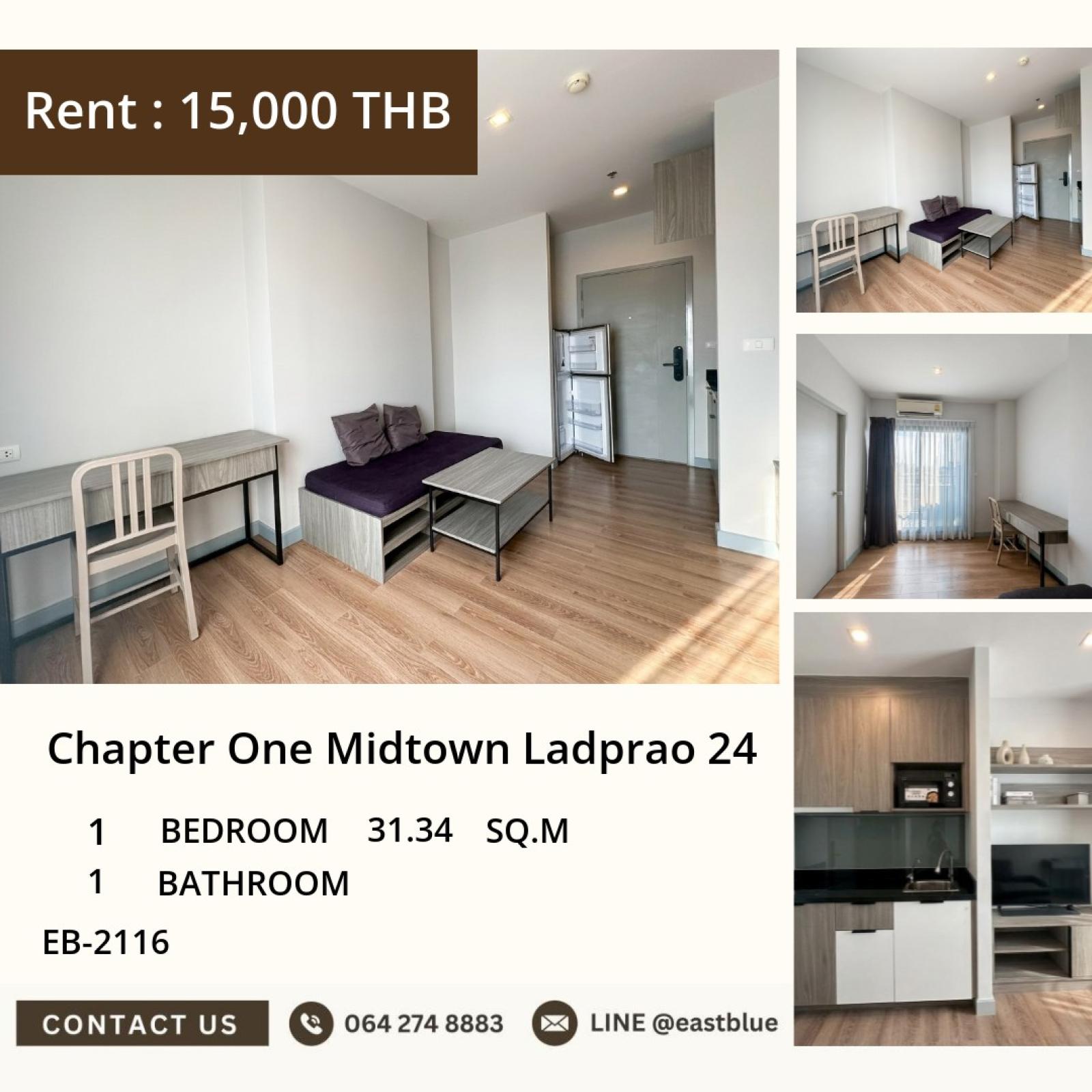 19/08/2026, 🏢 Cozy 1-Bed Condo in Vibrant Midtown - 15K/Month! 0642748883