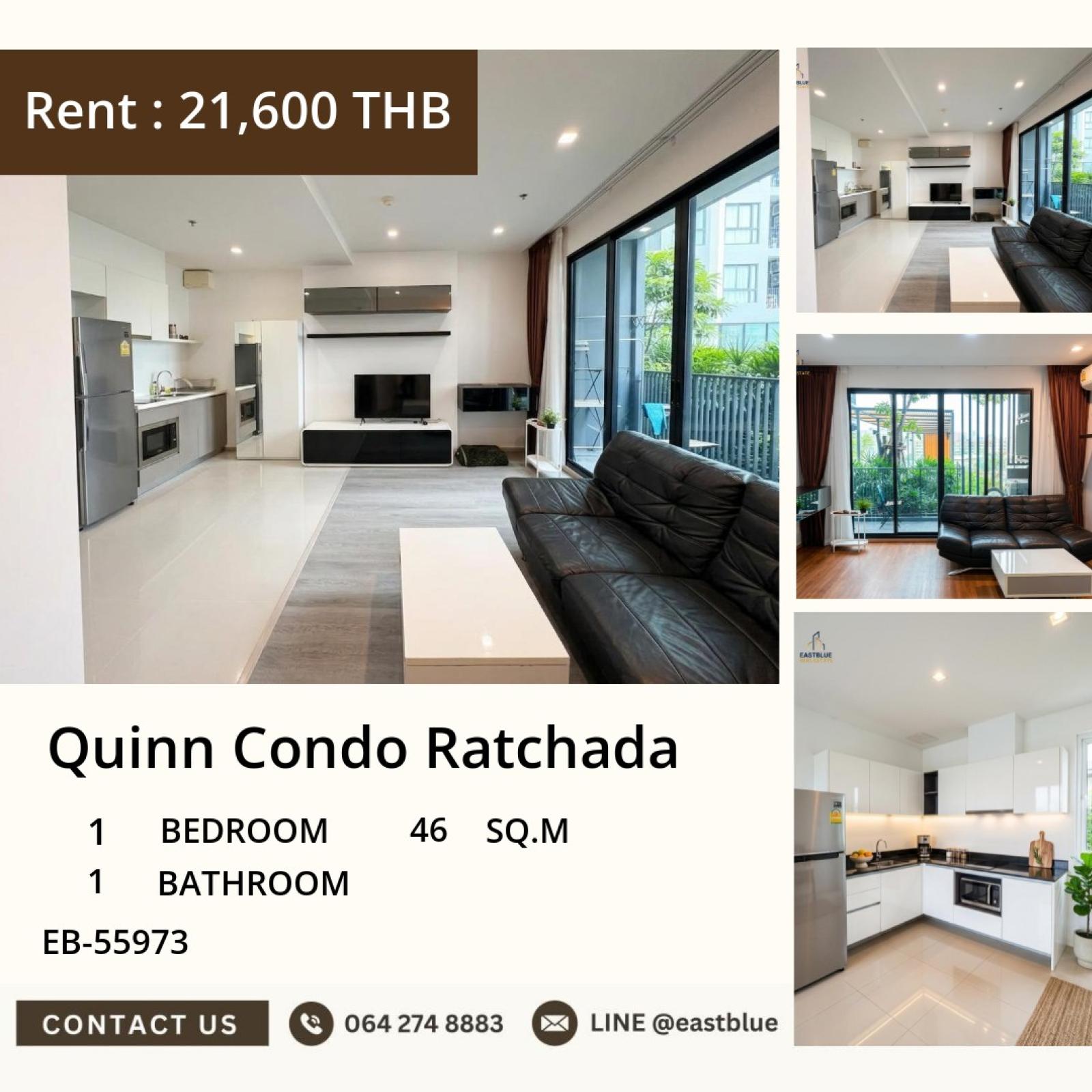 10/09/2026, 🏢 Stunning 1BR Condo at Prime Ratchada - 46sqm, ฿23K/mo 0642748883