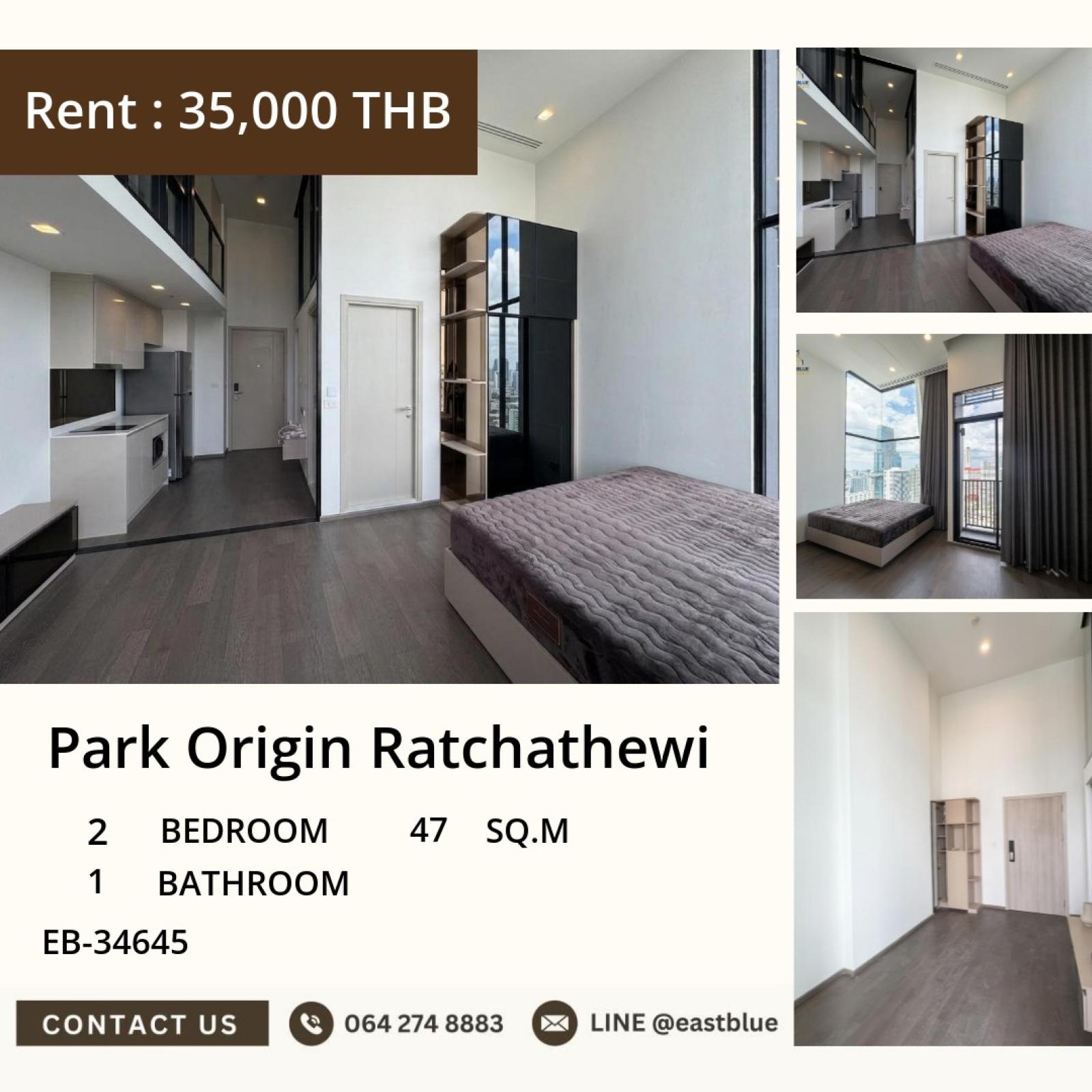 05/10/2026, 💫 Sleek 2-Bed Condo in Heart of Ratchathewi! 🌇
EB-34645 | 47 sqm | 35,000 THB/month 0642748883