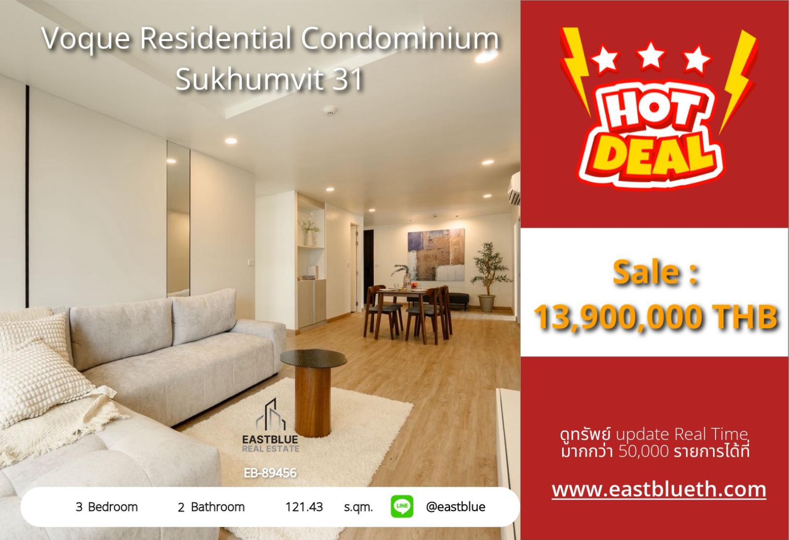 05/10/2026, รวมค่าโอนCondo Living Beyond Limits 🏢💫
Voque Residential Condo, 3 bed 2 bath, 121.43 sqm - Just 13.9M THB! 💰 0642748883 05/10/2026, รวมค่าโอนCondo Living Beyond Limits 🏢💫
Voque Residential Condo, 3 bed 2 bath, 121.43 sqm - Just 13.9M THB! 💰 0642748883