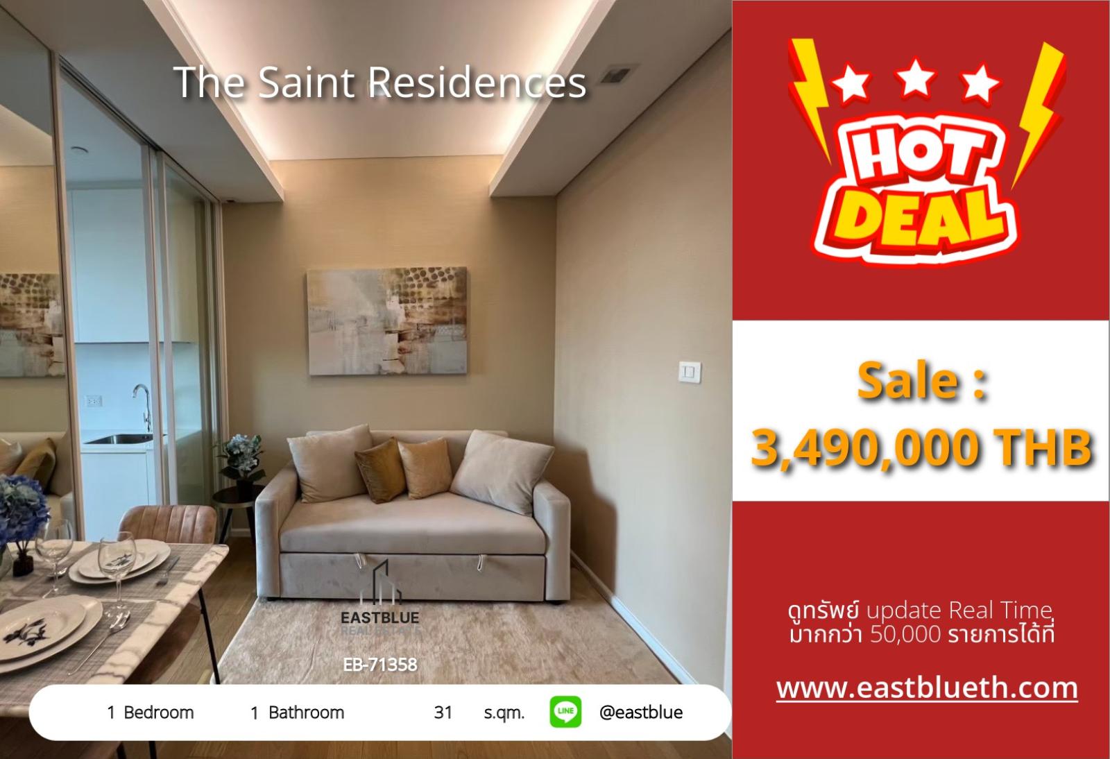 05/10/2026, รวมค่าโอน🌆 Luxurious Sanctuary in the Heart of the City! 💎
The Saint Residences - 1 Bed, 1 Bath, 31 Sqm (EB-71358)
Rental Price: 16,000 THB/month 0642748883 05/10/2026, รวมค่าโอน🌆 Luxurious Sanctuary in the Heart of the City! 💎
The Saint Residences - 1 Bed, 1 Bath, 31 Sqm (EB-71358)
Rental Price: 16,000 THB/month 0642748883
