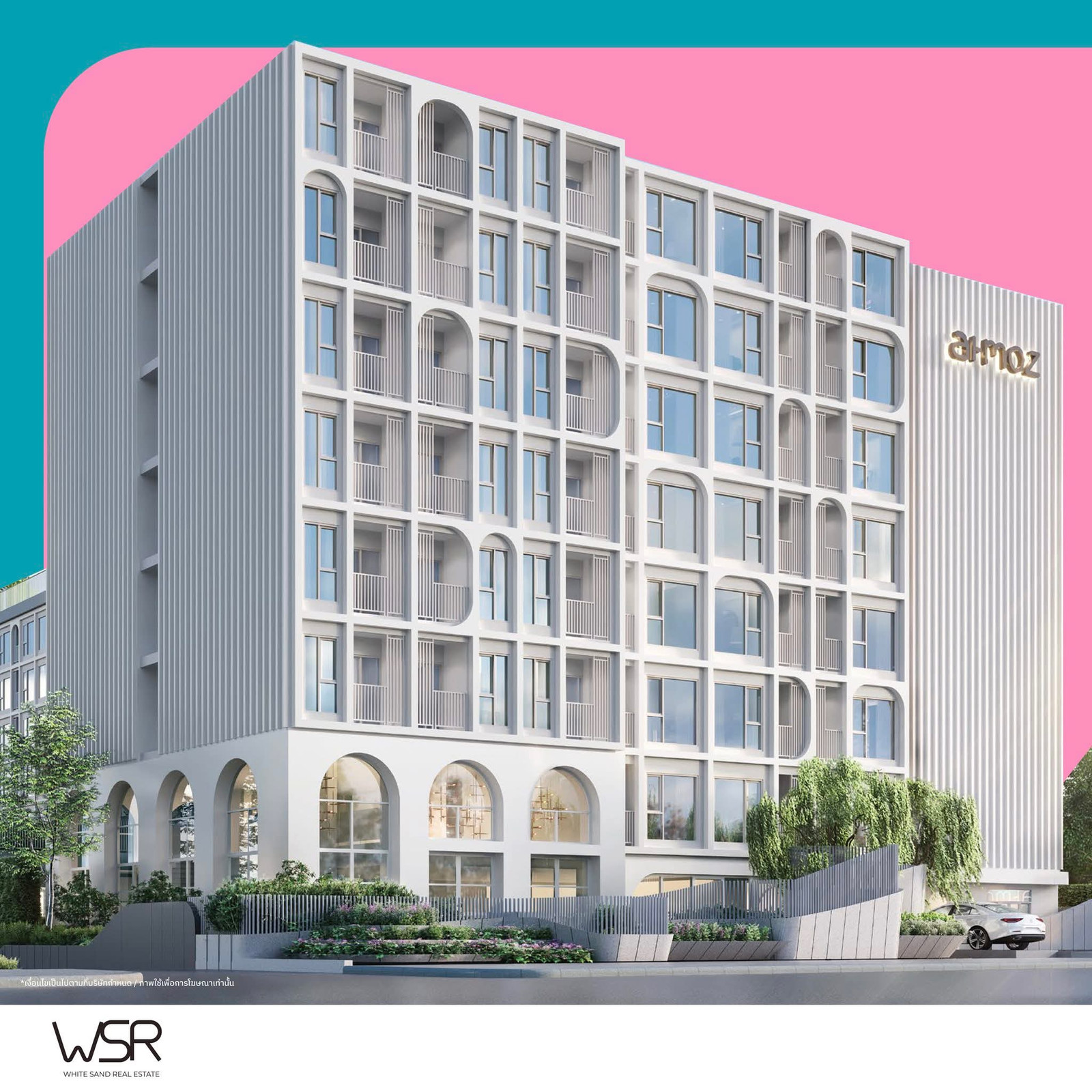 atmoz serene sriracha, location near Kasetsart University, Sriracha, starting at 1.59 million baht* Studying is convenient, working is perfect, living in a resort style. Pleasant atmosphere every day. Add Line @condowsr