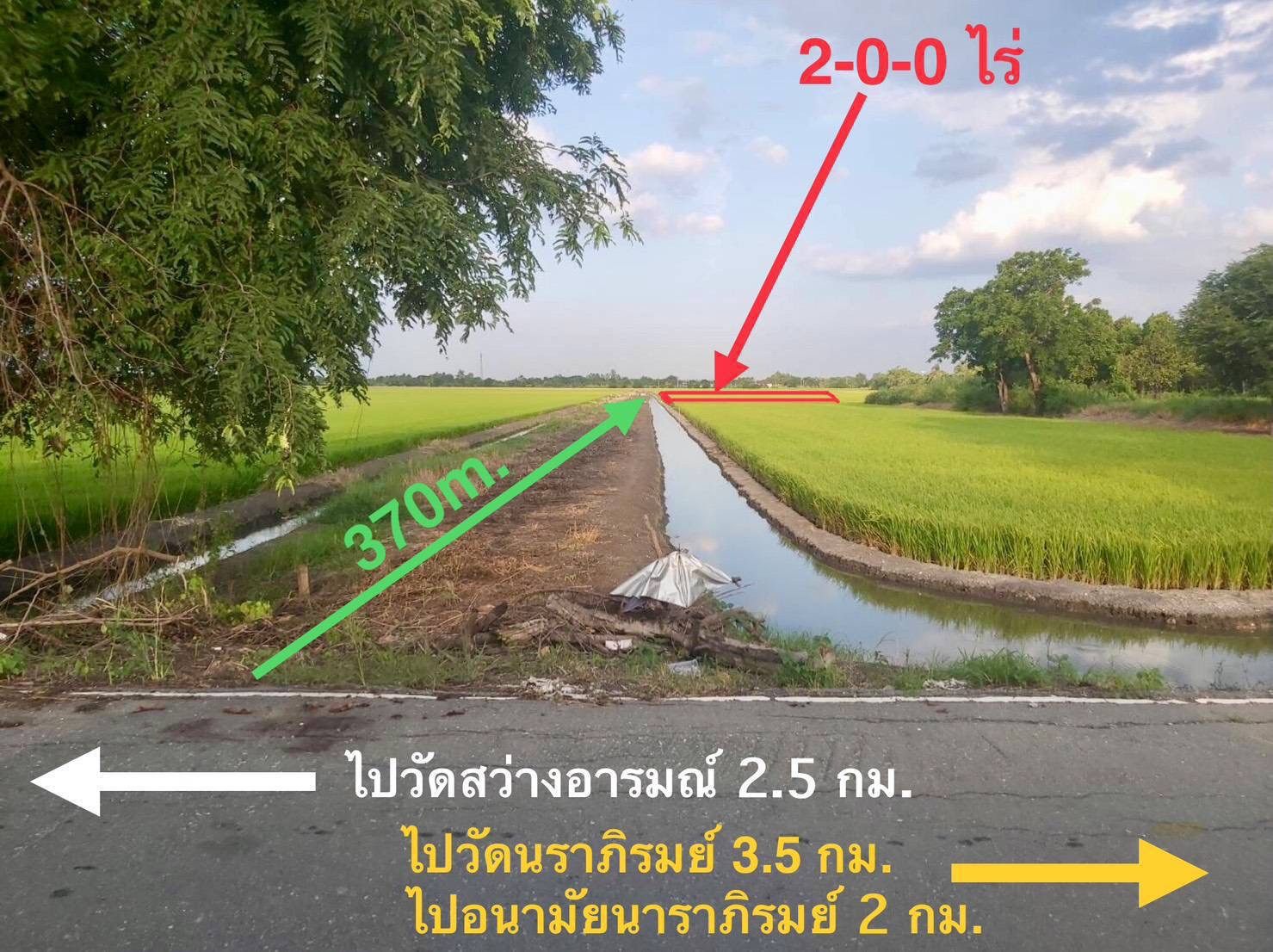 ขายด่วนที่นา ราคาถูกมากอยู่ใกล้ย่านความเจริญตำบลนราภิรมย์ อ.บางเลน นครปฐม