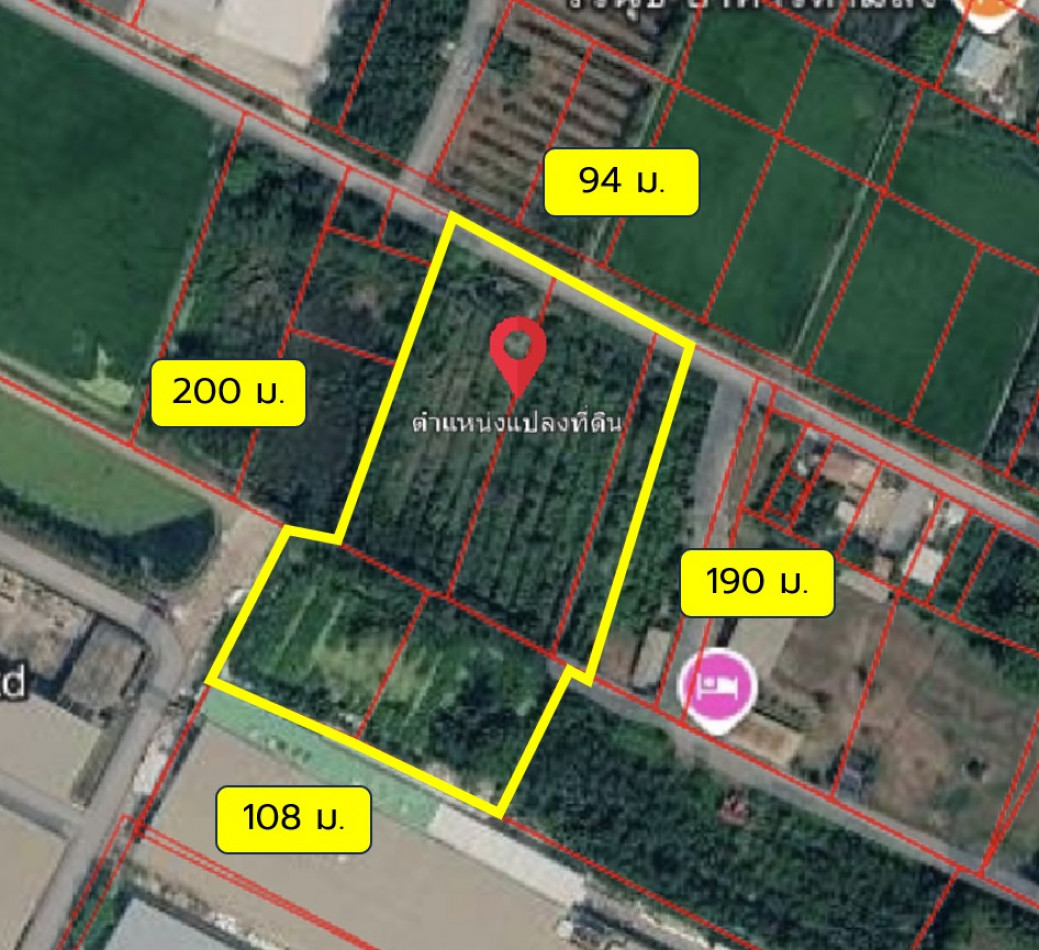 Land for sale, purple layout, Khu Bang Luang Subdistrict, Lat Lum Kaeo District, 11 rai, near Pathum Thani-Bang Len Road, only 1.4 km. DD – รูปที่ 2