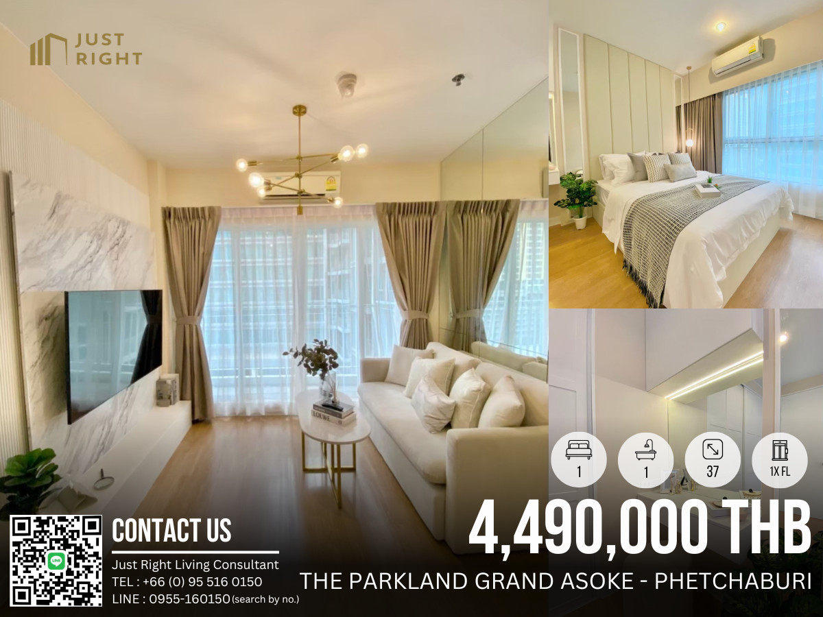 ขาย The Parkland Grand Asoke 1 ห้องนอน 1 ห้องน้ำ 37 ตรม. ครัวปิด ห้องแต่งสวย วิวสระ เฟอร์ครบ ชั้น 1x ราคาพิเศษเพียง 4.49 ล้านบาท ขาย The Parkland Grand Asoke 1 ห้องนอน 1 ห้องน้ำ 37 ตรม. ครัวปิด ห้องแต่งสวย วิวสระ เฟอร์ครบ ชั้น 1x ราคาพิเศษเพียง 4.49 ล้านบาท