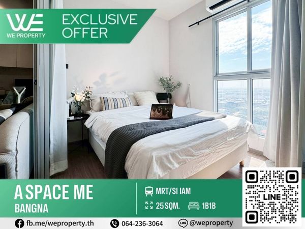 Beautiful room, fully decorated, high floor, good view, nice to live in!!⭐️A Space Me Bangna (A Space Me Bangna)