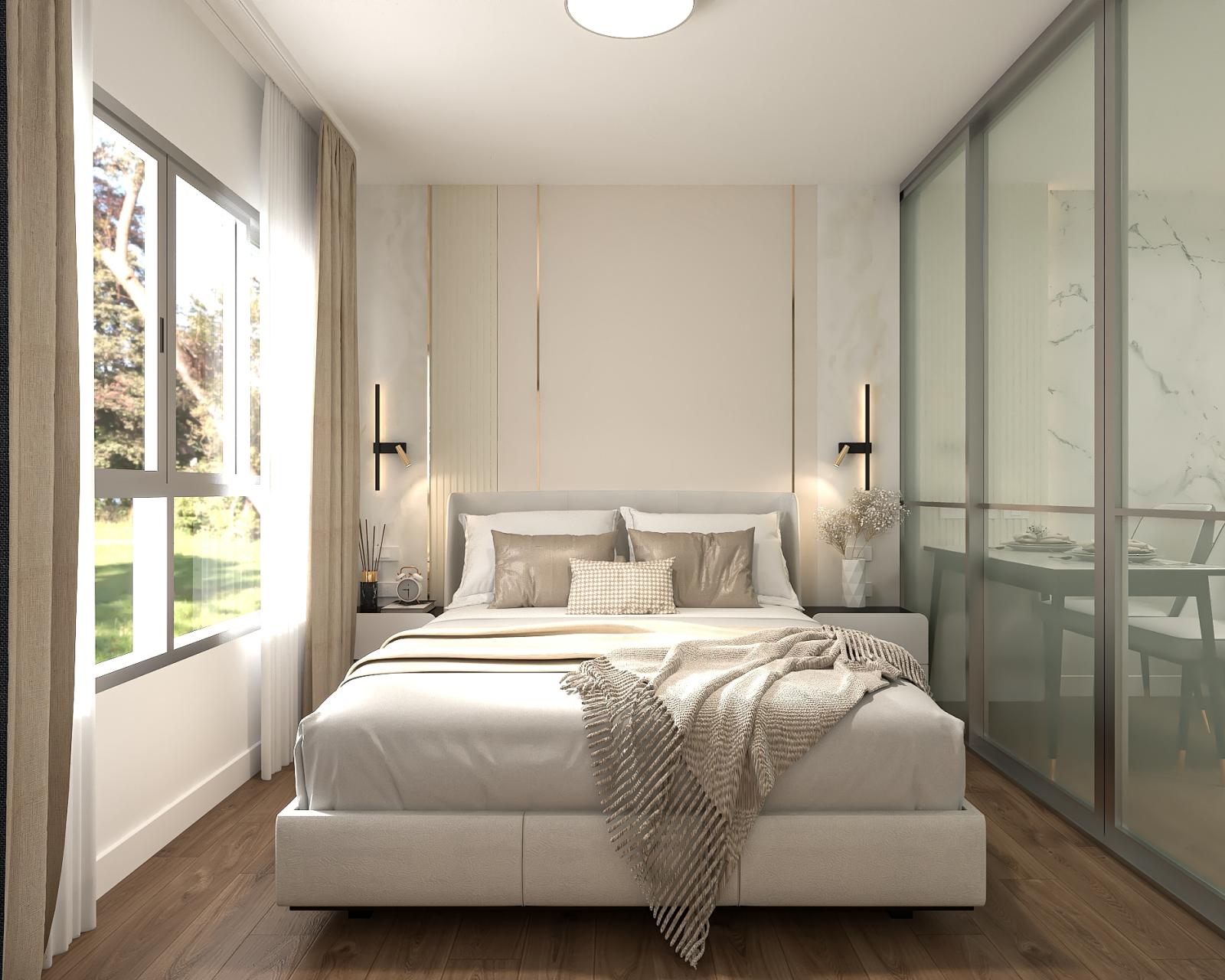 For sale: Dcondo Onnut–Rama 9, Building A, 1st floor, 1 Bed, newly decorated, Warm Contemporary, price 1.59 million.