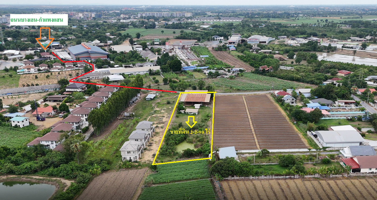 PZ112–Land for sale 2-2-90 rai, only 5 minutes from Kasetsart University, Kamphaeng Saen, connected to Malaiman Road. Bang Len-Kamphaeng Saen Road, Kamphaeng Saen Subdistrict, Kamphaeng Saen District Nakhon Pathom Province – รูปที่ 3