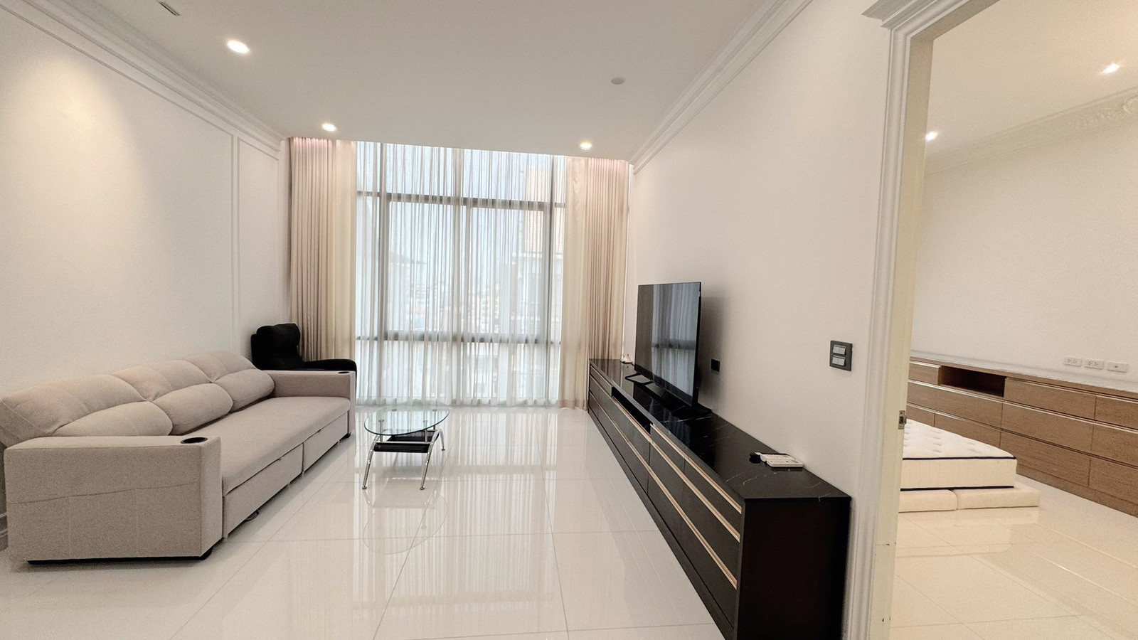 RENT !! Condo Amanta Ratchada, MRT Thailand Cultural Centre, 2 Beds, Tower 1, Fl. 7, Area 85sq.m., Rent 35,000 Baht (Pool view)