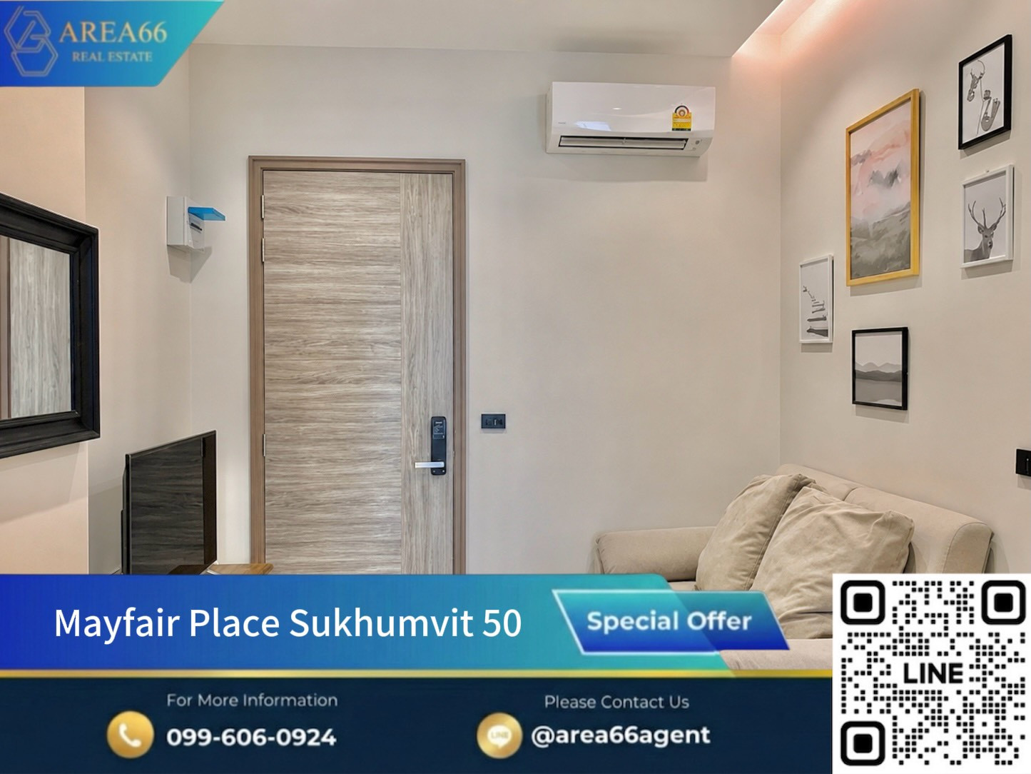 🔥 Beautiful, livable room for sale❗️Mayfair Place Sukhumvit 50 in the heart of Sukhumvit, near BTS On Nut.