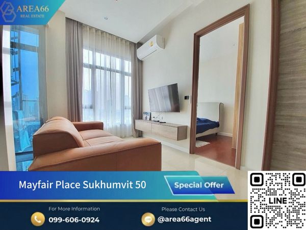 🔥 Beautiful, livable room for sale❗️Mayfair Place Sukhumvit 50 in the heart of Sukhumvit, near BTS On Nut.
