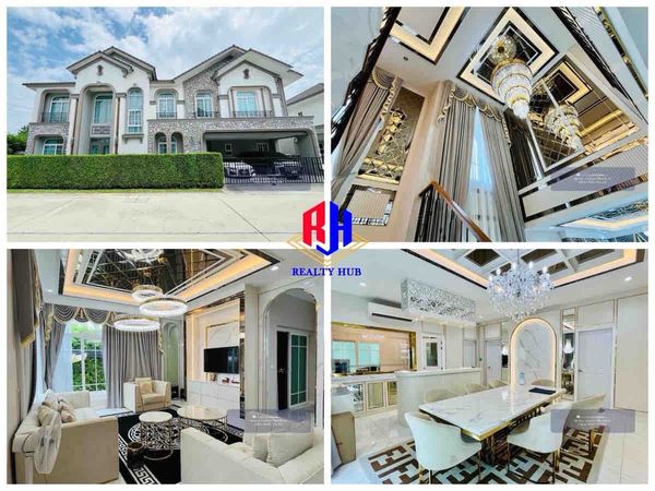 Grandio Vibhavadi Rangsit for sale. With swimming pool, decorated for 6 million, largest corner house, 450 sq m, more beautiful than an angel.