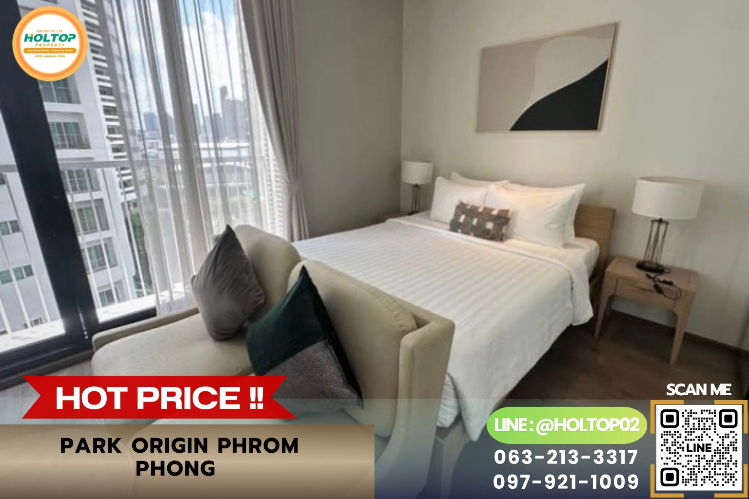 #R10761 ให้เช่าคอนโด Park Origin Phrom Phong