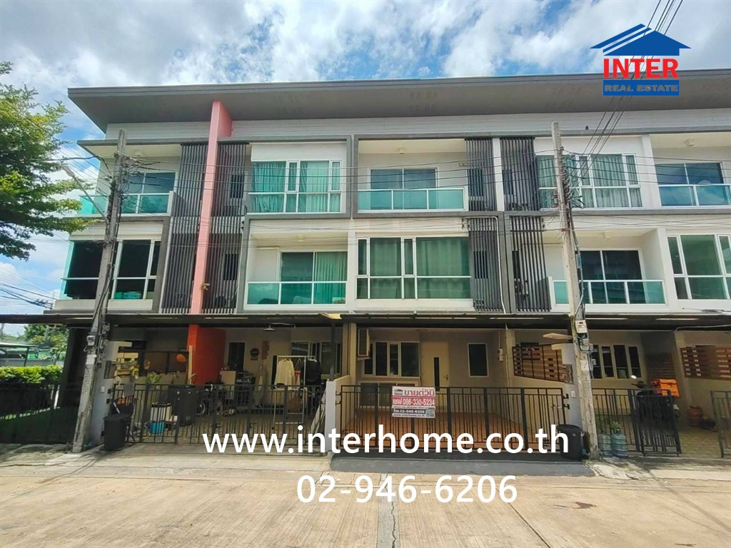 Townhome, 3 floors, 20 sq m, The Ibox Village. Kaset-Nawamin The house is ready to move in in Praset Manukit location. ,Home Office Prasertmanukit, Bueng Kum District, Bangkok