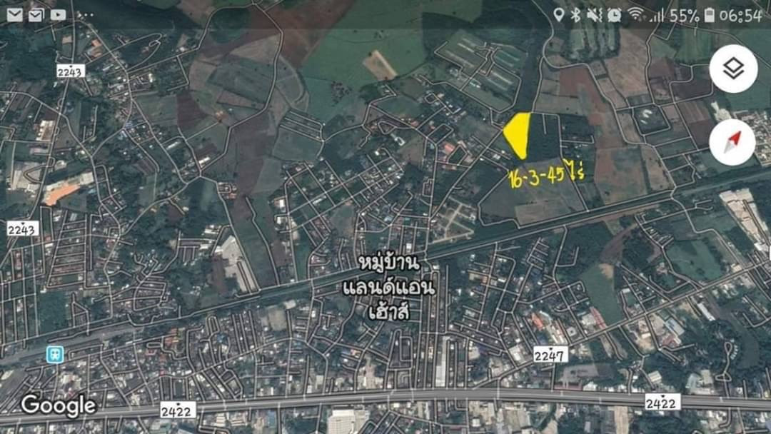 (G-125) ขายที่ดิน  16-3-45 ไร่ (6,745 ตร.ว.) หน้ากว้างติดถนน 300เมตร ในเขตเทศบาลปากช่อง จ.นครราชสีมา วิวเขา สวย – รูปที่ 3