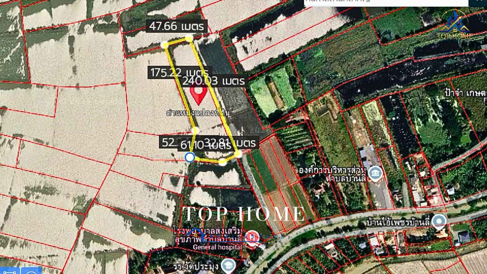 🔥 Selling cheap! Large plot of land over 7 rai • Area 7 rai 3 ngan 56 sq m. • Total area 3,156 sq m. Bang Pahan, Ayutthaya 🔥 💰 Special price only 990,000 baht! – รูปที่ 2