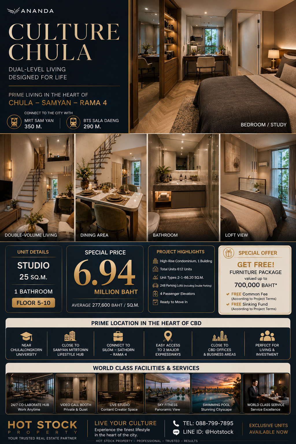 𝐏𝐑𝐈𝐌𝐄 𝐂𝐁𝐃 𝐃𝐄𝐀𝐋 | In the heart of Chula-Samyan Studio 25 sq m. Price only 6.94 million baht 💎 📱 088-799-7895 – รูปที่ 4