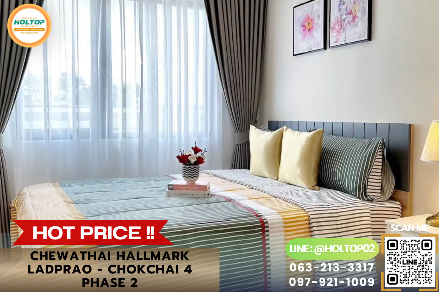 #L1146 Condo for Rent: Chewathai Hallmark Ladprao - Chokchai 4 Phase 2