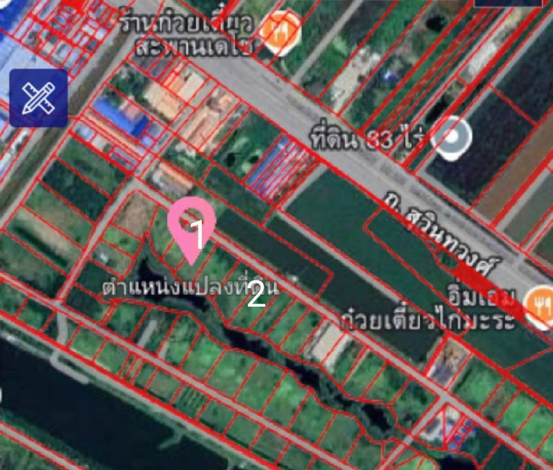 🌾There are 2 plots of land, each 480 sq m. and 589 sq m.⛳️Next to Soi Suwinthawong Road, behind the canal. Khlong Udom Chonchan Subdistrict, Mueang District, Chachoengsao 24000, near Pongphon Market – รูปที่ 3