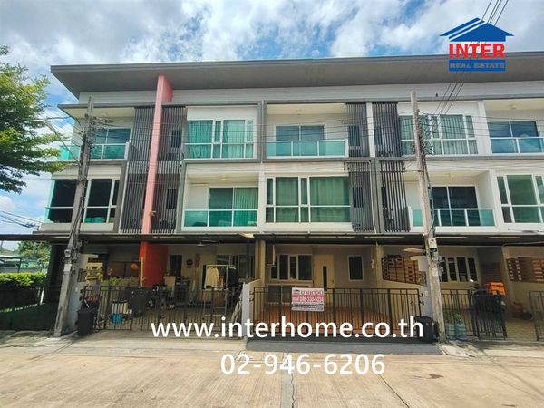 Townhome, 3 floors, 20 sq m, The Ibox Village. Kaset-Nawamin The house is ready to move in in Praset Manukit location. ,Home Office Prasertmanukit, Bueng Kum District, Bangkok