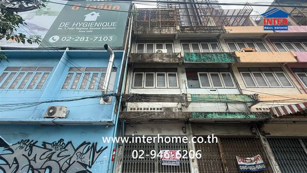 4-story commercial building, 12.9 sq m., Saphan Lueang Intersection Building, 4-story commercial building, Rama 4, Saphan Lueang Intersection. Soi Phraya Damrong, Rama 4 Road, Bang Rak District, Bangkok