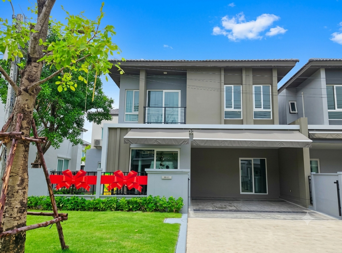 🏡 Grand Pleno Mega-Bangna, sample house project Completely beautifully decorated!!!! The house in front of the garden can park many cars!!!!!