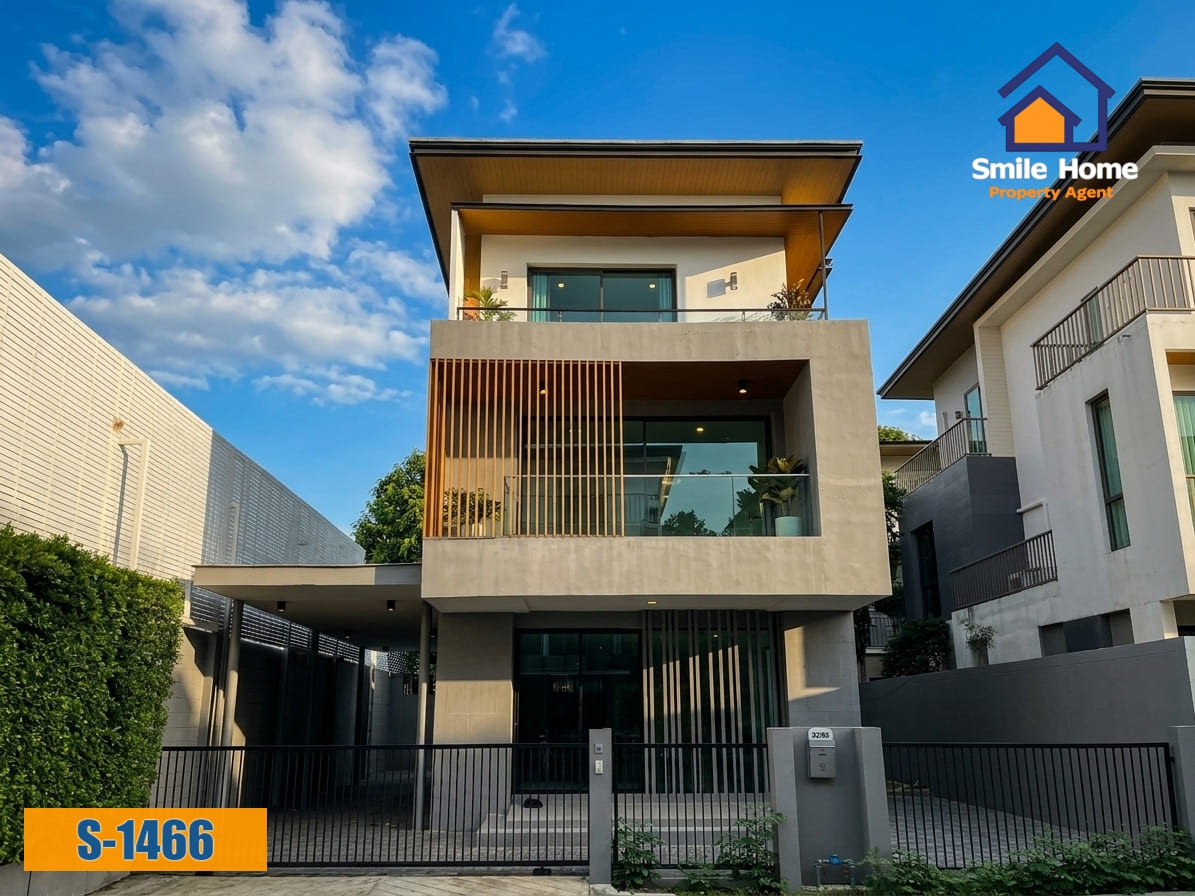 ขายบ้านเดี่ยวใกล้สวนหลวงร.9 หลังริม 3 ชั้น เอคิว อาร์เบอร์ สวนหลวง ร.9 - พัฒนาการ