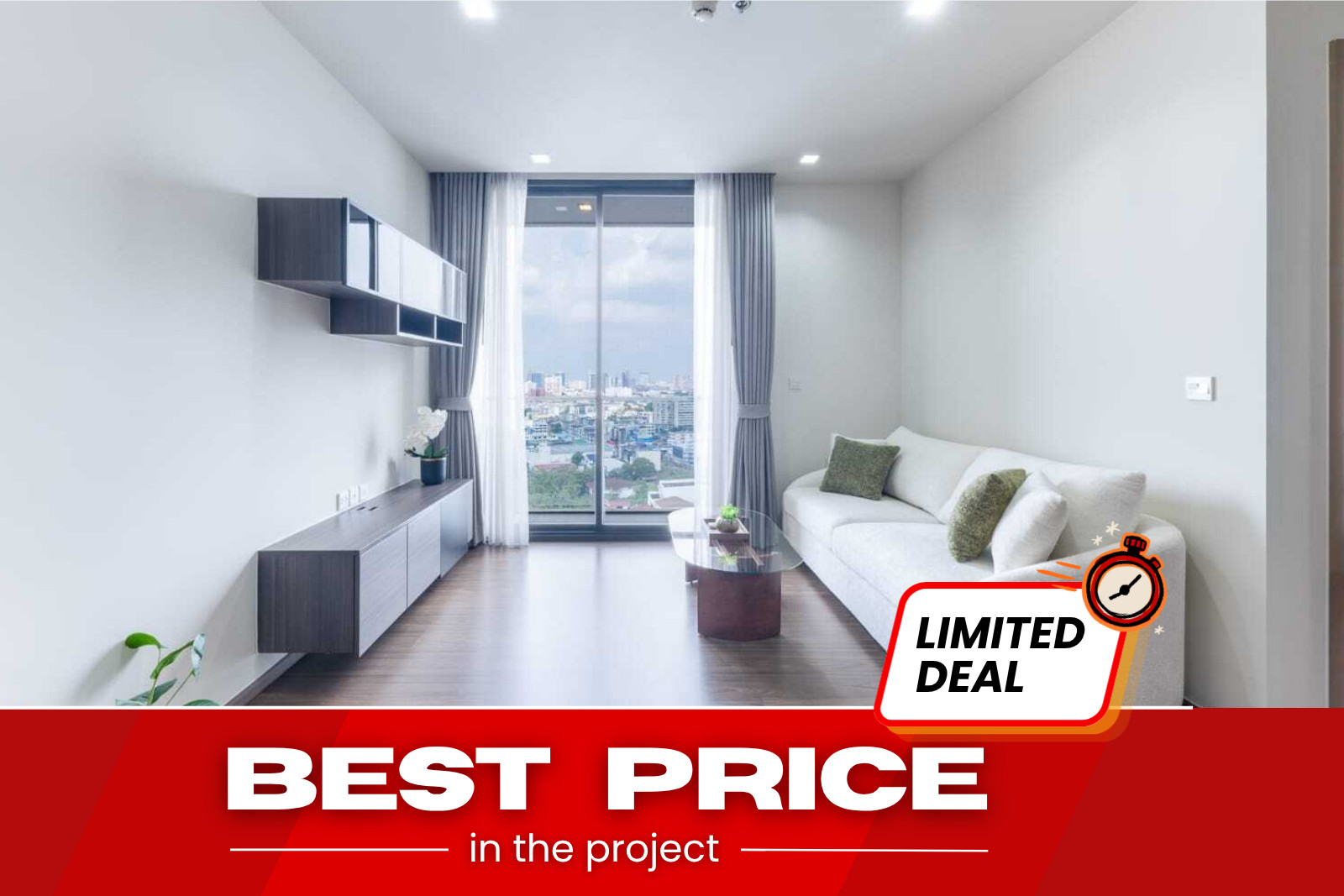 Rare Find! คอนโด 2 ห้องนอนชั้นสูง The Line Sukhumvit 71 วิวเมือง ราคาคุ้ม - U5971728