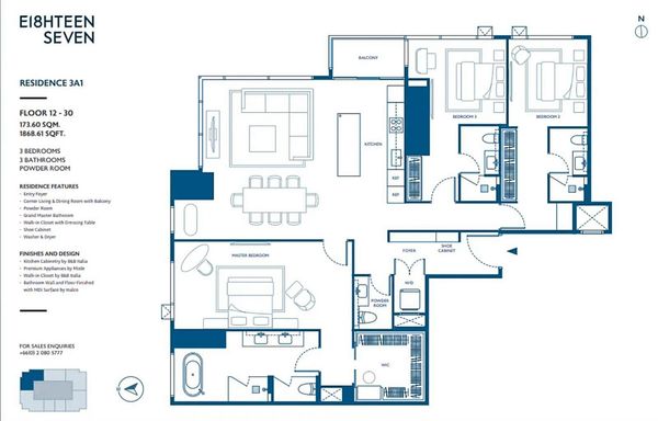 ❖ Grand Master Suite ❖ with Walk-In Closet and Dressing Area | ชั้น 25+ 173.60 ตร.ม. | 3 ห้องนอน | อยู่ในโครงการ One Bangkok | คอนโดใกล้ One Bangkok, สวนลุมพินี 1 นาที, MRT ลุมพินี 2 นาที