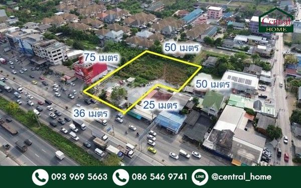 Empty land for rent, 2 rai 60 square wah, next to Kanchanaphisek Road, long-term contract.