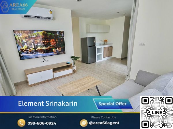 🔥 Nice condo for sale❗️Big room, beautifully decorated, Elements Srinakarin, near MRT Suan Luang Rama 9.