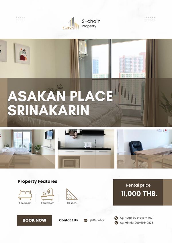 🌷🧸 For Rent 🎀 Asakan Place Srinakarin 🎀 NO-012