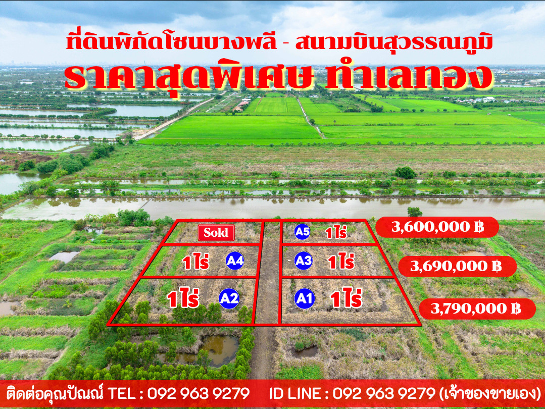 ขายที่ดิน บางพลีใหญ่-สนามบินสุวรรณภูมิ ใกล้Siam Premium Outlets เพียง 3 กม. (ซอยติดกับตลาดเทิดไท) ขายที่ดิน บางพลีใหญ่-สนามบินสุวรรณภูมิ ใกล้Siam Premium Outlets เพียง 3 กม. (ซอยติดกับตลาดเทิดไท)