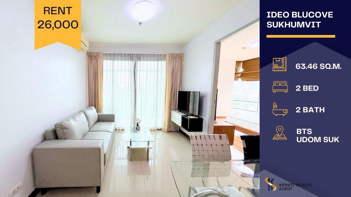 Steps to BTS! ⚡ Ideo Blucove Sukhumvit 2Bed 63sqm. Spacious clean tone & fully furn 26K. • By on-site agent • DM now, book a free tour! ✨ Steps to BTS! ⚡ Ideo Blucove Sukhumvit 2Bed 63sqm. Spacious clean tone & fully furn 26K. • By on-site agent • DM now, book a free tour! ✨