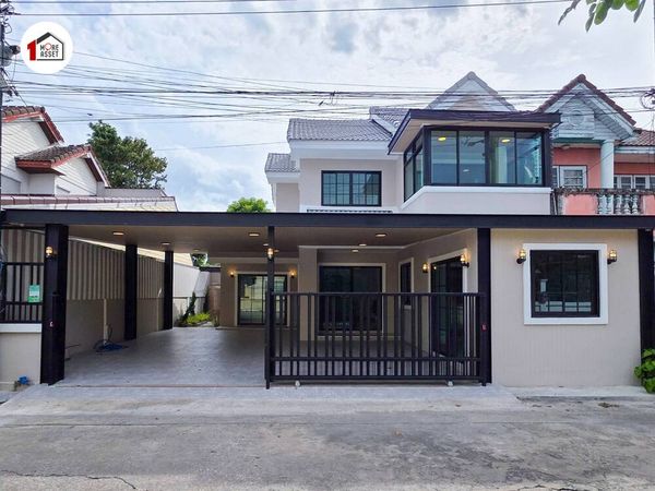  ขาย บ้านแฝด นนทรี ปาร์ค ไทรม้า บ้านสวยพร้อมอยู่ ต่อเติมครบ 5 ห้องนอน ใกล้รถไฟฟ้า ใกล้ทางด่วน 