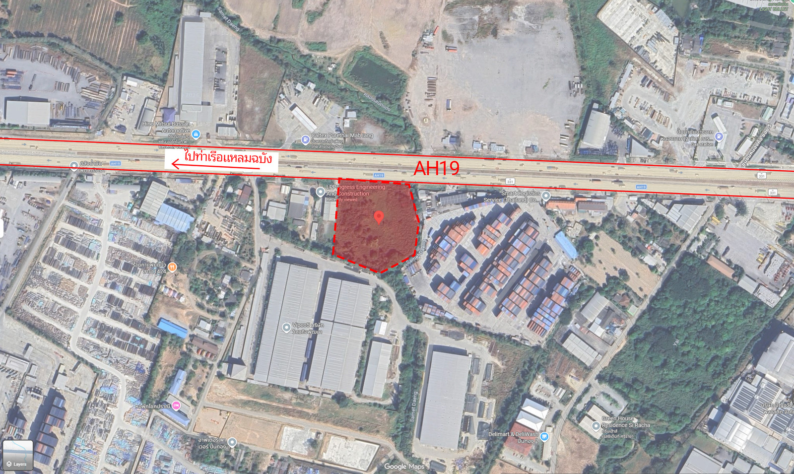 Plot of land for sale Front next to main road AH19 (Sukhumvit) — direct entry and exit. Plot of land for sale Front next to main road AH19 (Sukhumvit) — direct entry and exit.