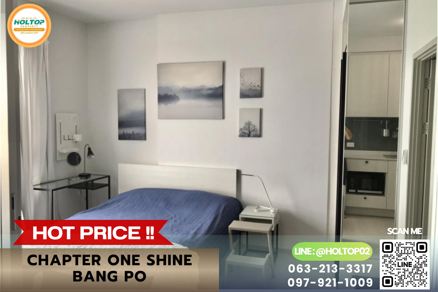 #E1410💕310869 For Rent Condo Chapter One Shine Bangpo