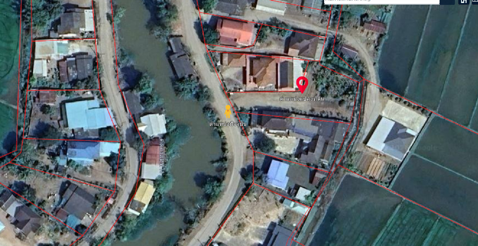 Heaven for garden lovers! Releasing land title deed, beautiful plot, 293.1 sq m., already filled in, fully fenced, next to a paved road, fronting next to the river. The back has a view of the rice fields. Wiang Chai District, Chiang Rai, price in the hund – รูปที่ 4