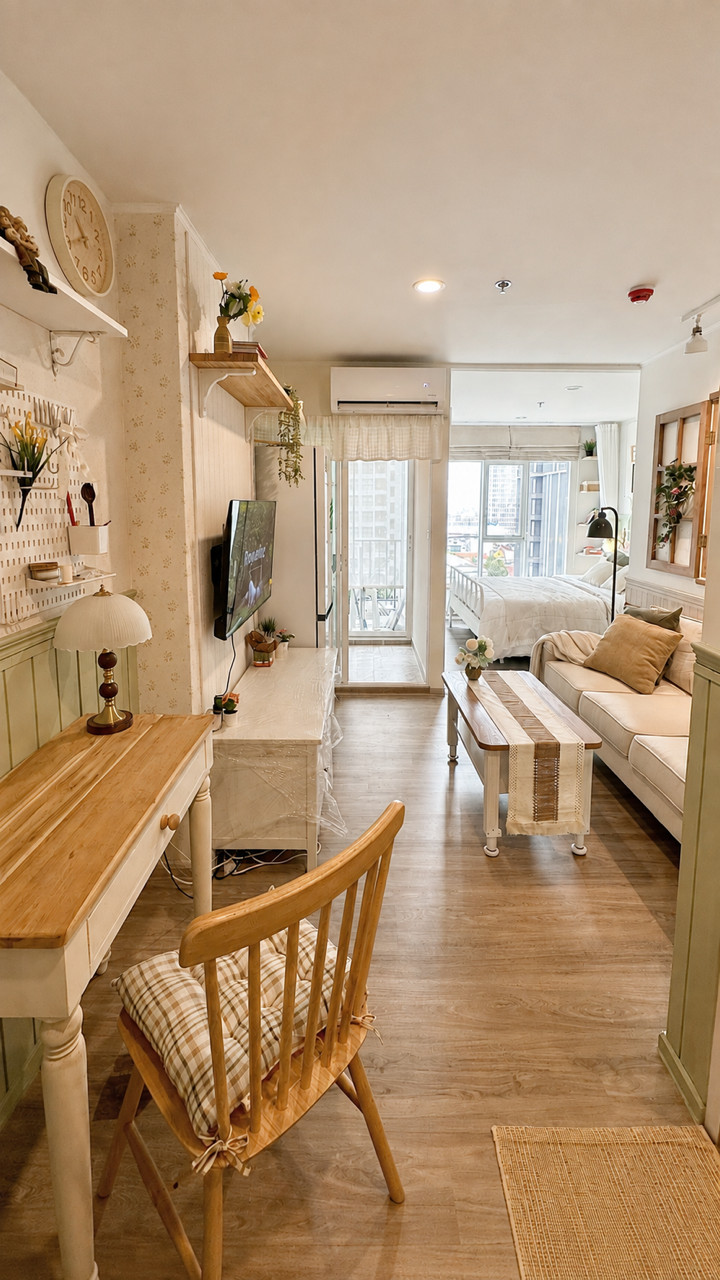 ให้เช่าคอนโดรีเจ้นท์โฮม บางนา ห้องสวย อาคารA ชั้น12 ตกแต่งสไตล์ English Cottage Homey  เฟอร์ครบ พร้อมอยู่ – รูปที่ 4