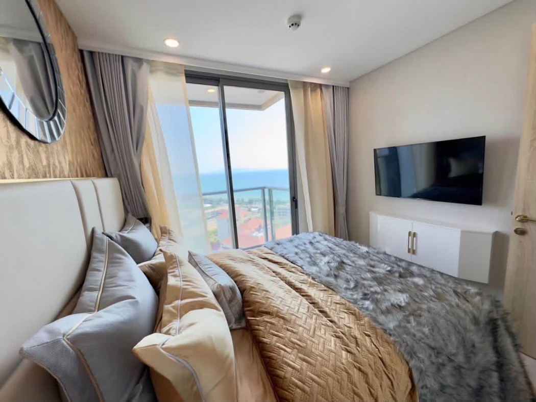 Condo for rent, Copacabana Beach, Jomtien, 29 sq m, luxury sea view condo, 19th floor, fully furnished, next to Jomtien Beach.