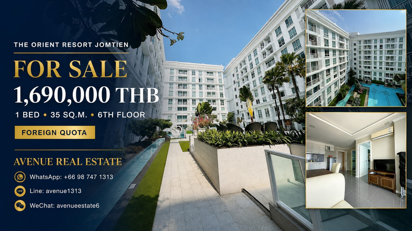 ORIENT RESORT 1 BED FOR SALE ORIENT RESORT 1 BED FOR SALE