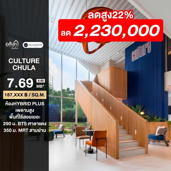 HOT DEAL! ห้องเพดานสูงราคาดีที่สุด ทำเลใจกลางจุฬา-สามย่าน | Culture Chula-Samyan 🔥
