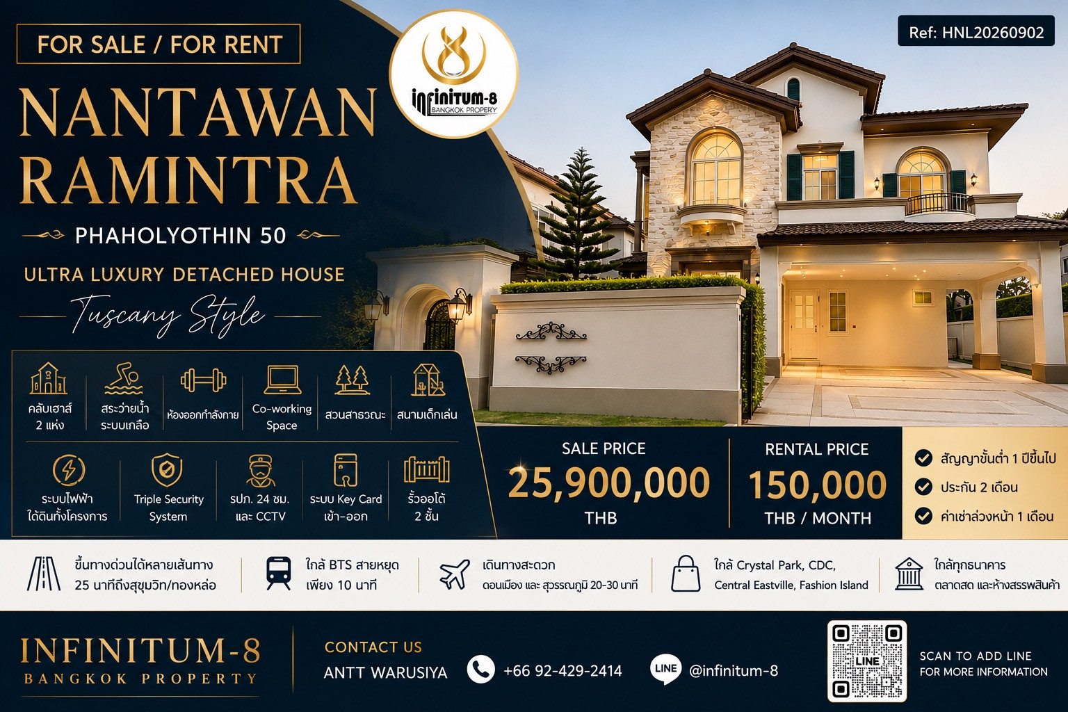 🔴 ขาย | นันทวัน รามอินทรา – พหลโยธิน 50 🏡 บ้านเดี่ยวระดับ Ultra Luxury | สไตล์ Tuscany | Fully Furnished 🔴 ขาย | นันทวัน รามอินทรา – พหลโยธิน 50 🏡 บ้านเดี่ยวระดับ Ultra Luxury | สไตล์ Tuscany | Fully Furnished