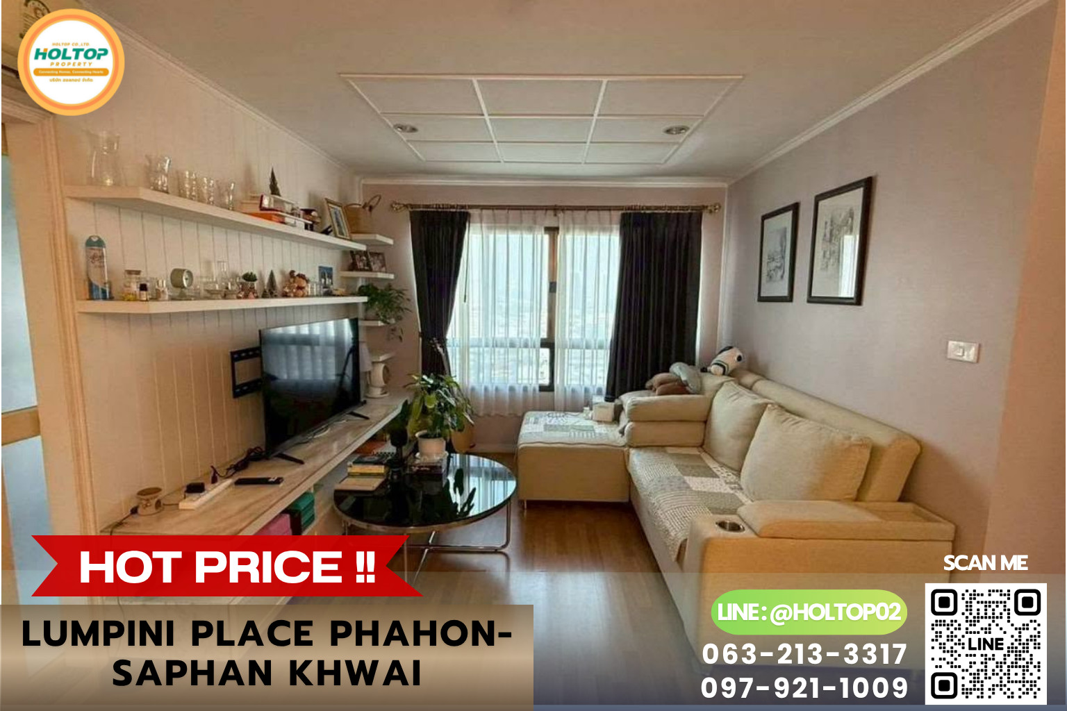 #E1462💕020969ให้เช่าคอนโด  Lumpini Place Phahon-Saphan Khwai
